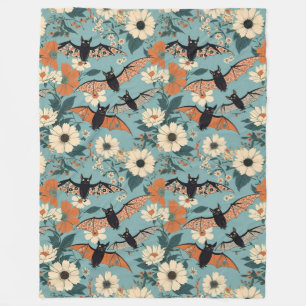 Couverture Polaire Patchwork floral Chauve-Halloween & Fleurs