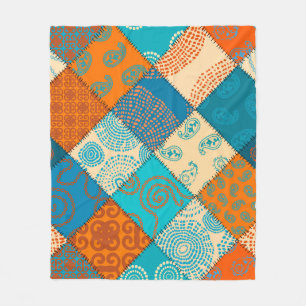Couverture Polaire patchwork indien : motif sans soudure vintage.