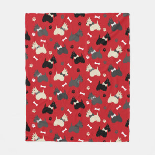 Couverture Polaire Pâtes et os de Terrier écossais