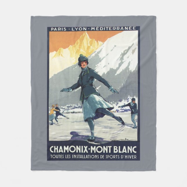 Couverture Polaire Patinage de glace - affiche olympique de promo de (Devant)