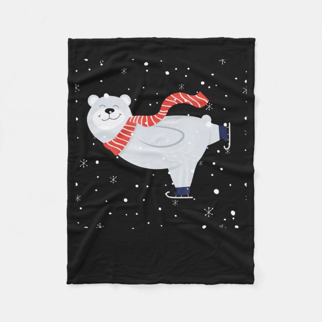 Couverture Polaire Patinage sur glace sur les ours polaires à Noël (Devant)