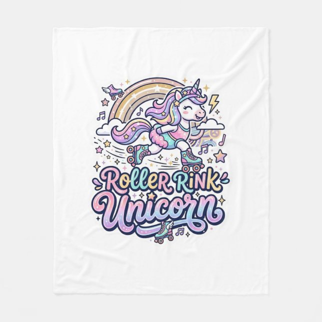 Couverture Polaire Patinoire Licorne Autocollant Vectoriel Premium Li (Devant)