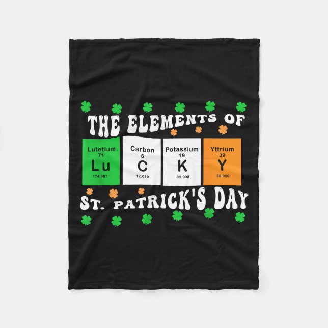 Couverture Polaire Patricks Day Funny Elements Of Lucky Periodic Tabl (Devant)