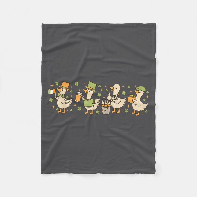 Couverture Polaire Patricks Day,funny Goose, Shamrock, Beer Gift Tee  (Devant)