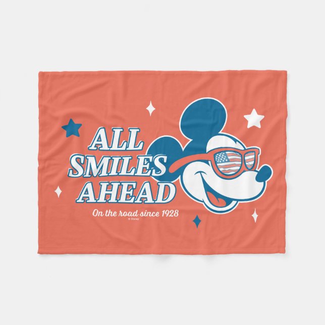 Couverture Polaire Patriotic Mickey Mouse All Smiles Ahead (Devant (Horizontal))