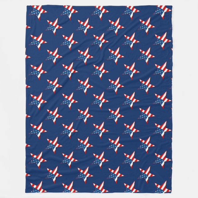 Couverture Polaire Patriotic Stars Motif Fleece Blanket (Devant)