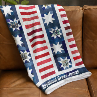 Couverture Polaire Patriotic Stars Stripes Drapeau Hero Quilt Photo