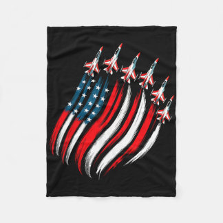 Couverture Polaire Patriotic Usa Flag Fighter Jets Boys Mens 4th Of J