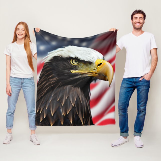 Couverture Polaire Patriotique/Aigle/Américain/USA (En situation)