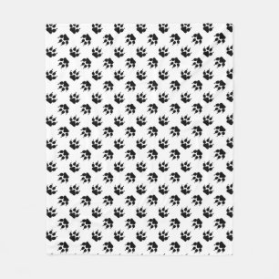 Couverture Polaire Patte de loup noir et blanc