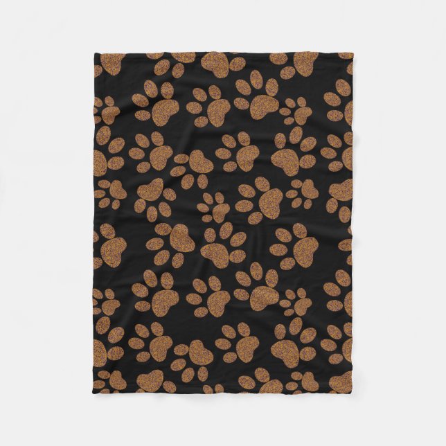 Couverture Polaire pattes de chien noir (Devant)