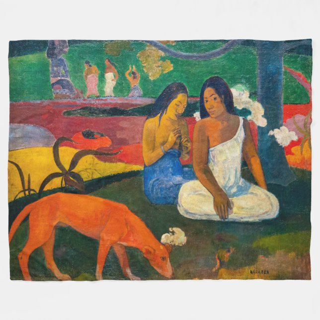 Couverture Polaire Paul Gauguin - Arearea / Le Chien Rouge (Devant (Horizontal))