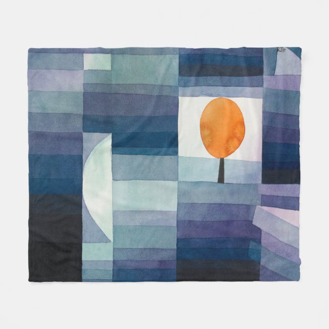 Couverture Polaire Paul Klee Abstrait Tree Blue Peinture (Devant (Horizontal))