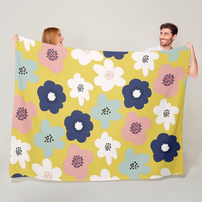 Couverture Polaire Pavot à blanc 60x80 (En situation)