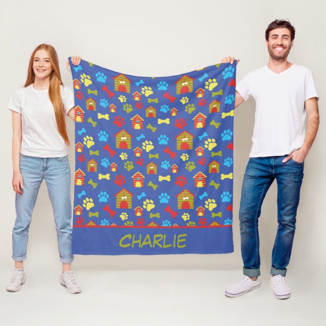 Couverture Polaire Paws and Bones Blue Chig's Fleece Blanket (En situation)