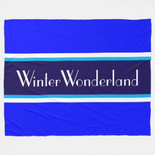 Couverture Polaire PAYS DES MERVEILLES D'HIVER Bleu ciel marine Bleu