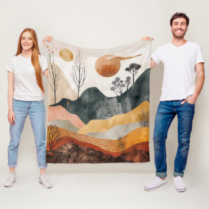 Couverture Polaire Paysage Abstrait de Boho (15)
