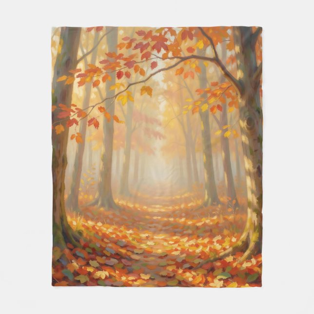 Couverture Polaire Paysage artistique de chemin forestier automnal (Devant)