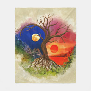 Couverture Polaire Paysage de Yin Yang Tree