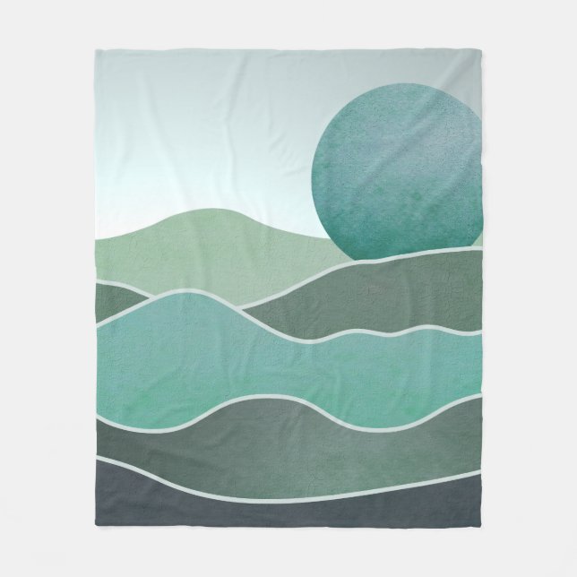Couverture Polaire Paysage du monde Turquoise (Devant)