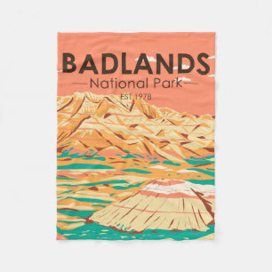 Couverture Polaire Paysage du parc national Badlands Vintage