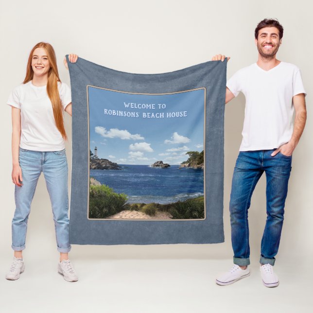 Couverture Polaire Paysage marin (personnalisable) (En situation)