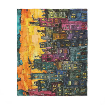 Paysage urbain au coucher du soleil - Art urbain d