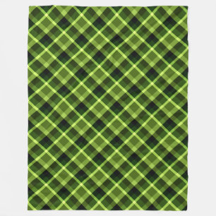 Couverture Polaire Pea Green Plaid Motif large polaire Blanche