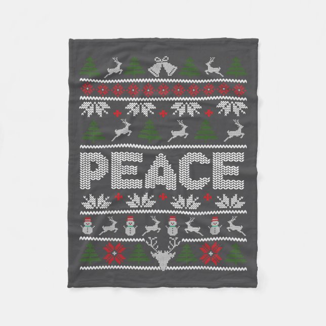 Couverture Polaire Peace I Come In Peace Couple Matching Ugly Christm (Devant)