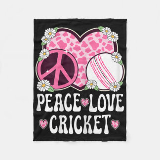 Couverture Polaire Peace Love Cricket Lover Cow Print Women Girls Cut