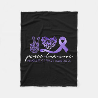 Couverture Polaire Peace Love Cure Pancréatic Cancer Awareness 1