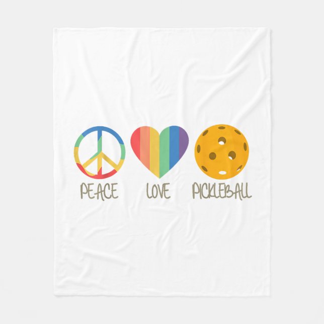 Couverture Polaire Peace Love Pickleball (Devant)