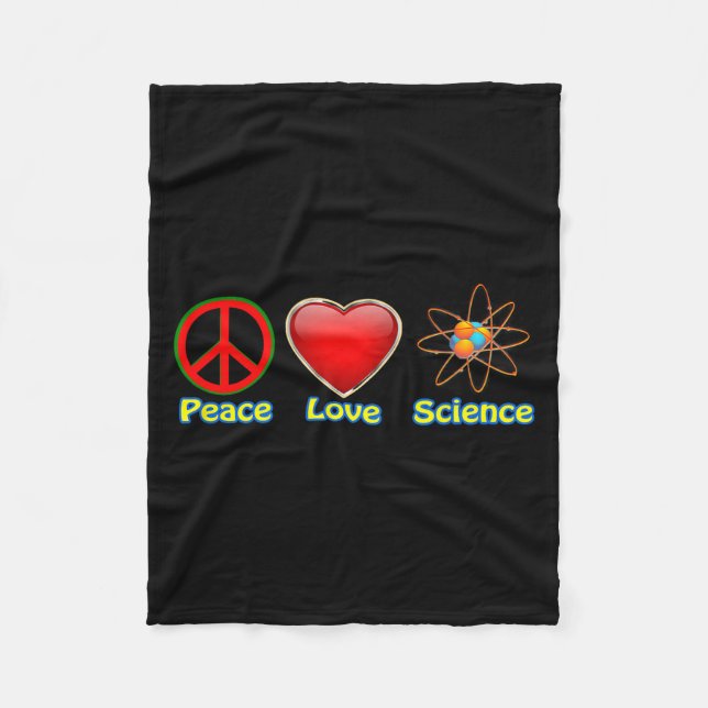 Couverture Polaire Peace Love Science  (Devant)