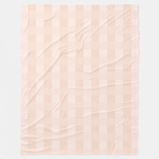 Couverture Polaire Peach En vichy Plaid Motif polaire Blanche (Devant)
