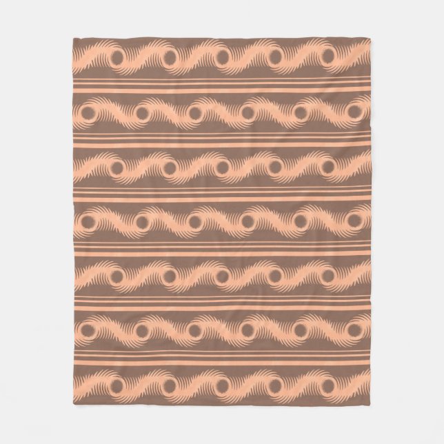 Couverture Polaire Peach et Mocha Spiral Motif (Devant)