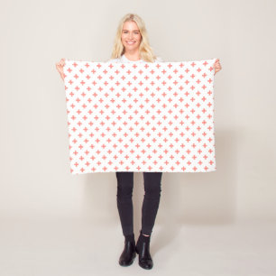 Couverture Polaire Peach polka croise sur blanc