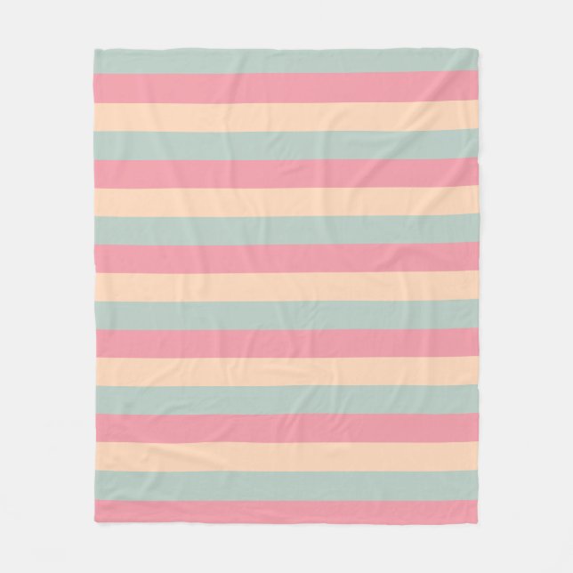 Couverture Polaire Peach Turquoise rayé Modèle moderne élégant (Devant)