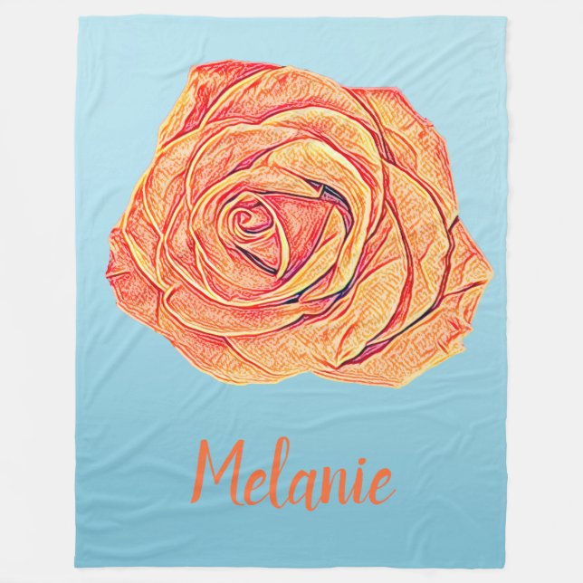 Couverture Polaire Peachy Tangerine Rose (Devant)