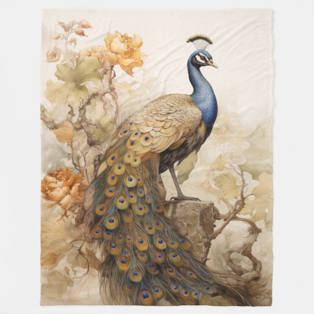 Couverture Polaire Peacock Élégant vintage (Devant)
