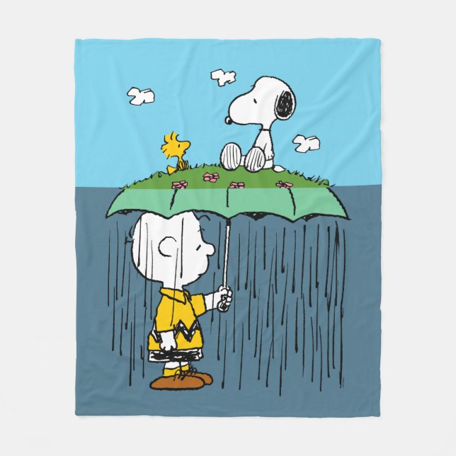 Couverture Polaire Peanuts | Jour Ensoleillé Jour Pluvieux Moitié & M (Devant)