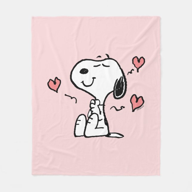 Couverture Polaire Peanuts | Snoopy Hearts (Devant)
