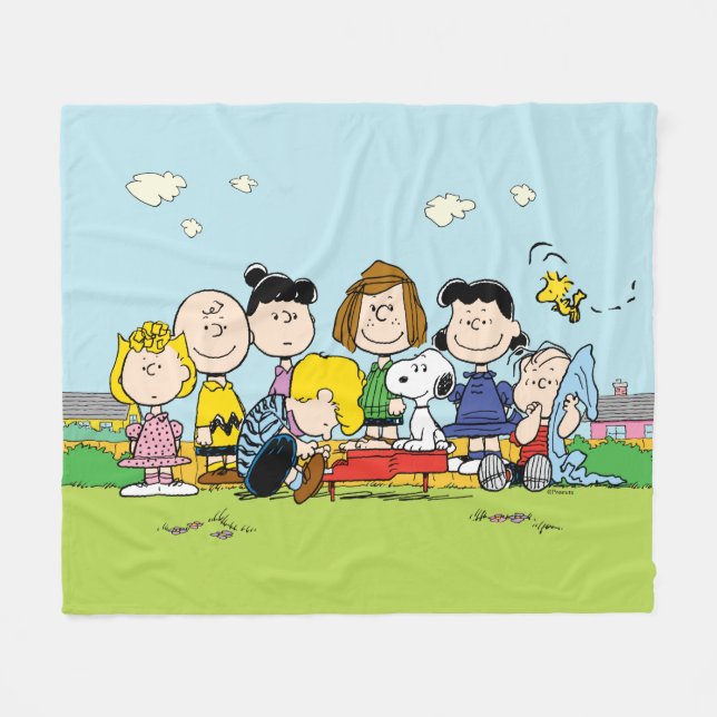 Couverture Polaire Peanuts | The Gang Around the Piano (Devant (Horizontal))