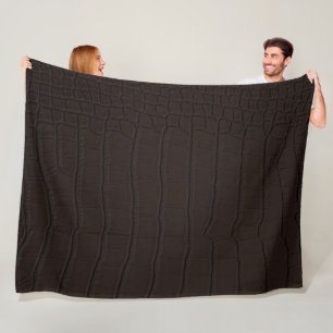 Couverture Polaire Peau de crocodile Brown