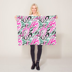 Couverture Polaire Peau zèbre abstrait sans couture cuir moderne noir