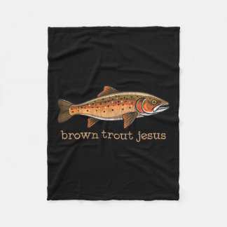 Couverture Polaire Pêche à la truite Brown Pêcheur de poisson Humour 