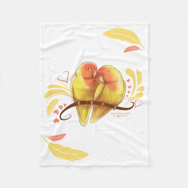 Couverture Polaire Pêche face Lutino Lovebirds (Devant)