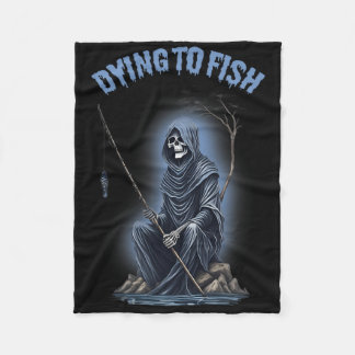 Couverture Polaire Pêche Mourir Pêcher Faucheur Horreur Halloween