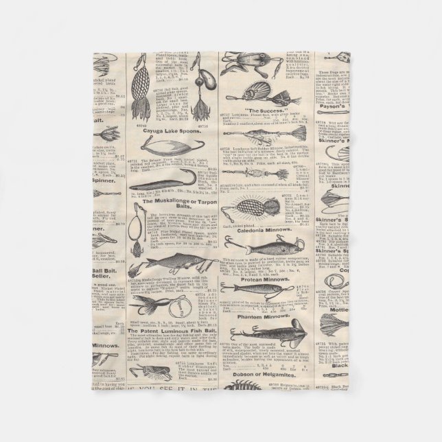 Couverture Polaire Pêche vintage leures : pêcheur d'antiquité des ann (Devant)