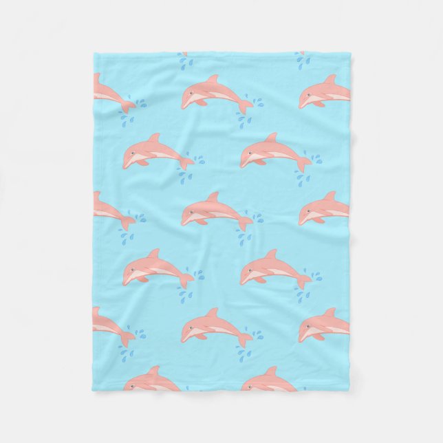Couverture Polaire Pêches le dauphin rose (Devant)
