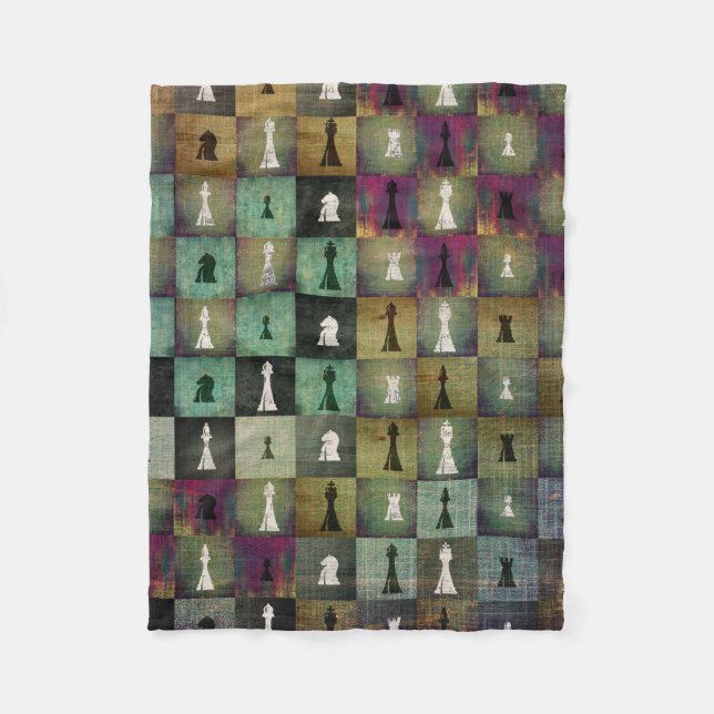 Couverture Polaire Peignez et imprimez les pièces d'échecs (Devant)